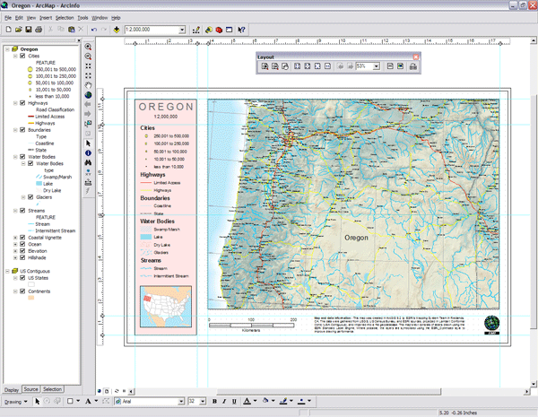 Layout view in ArcMap