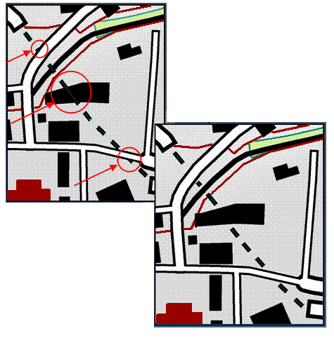 Graphical edit and cleanup performed using representations in ArcMap