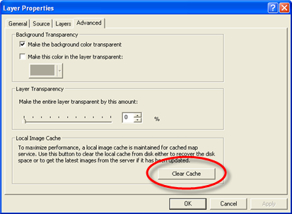 Clear the cache in the Advanced tab of the Layer Properties