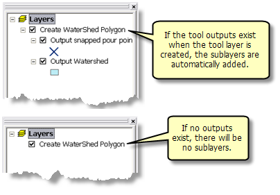 When tool layer is created, there may or may not be sublayers