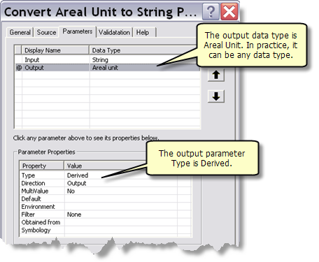 Script tool parameters for converting data types