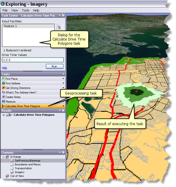 Geoprocessing service in ArcGIS Explorer