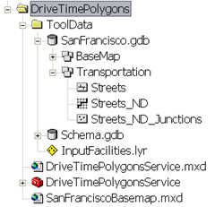 DriveTimePolygons folder contents