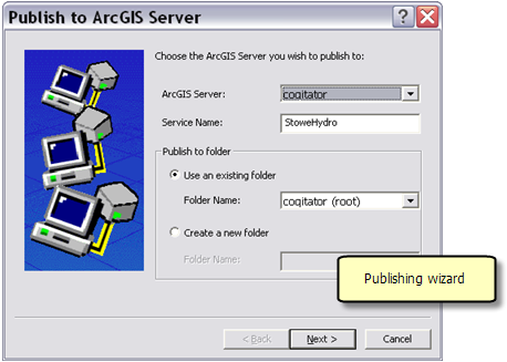 Publish to ArcGIS Server wizard