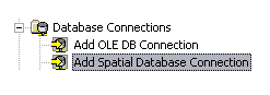 Double-click to add a spatial database connection in ArcCatalog