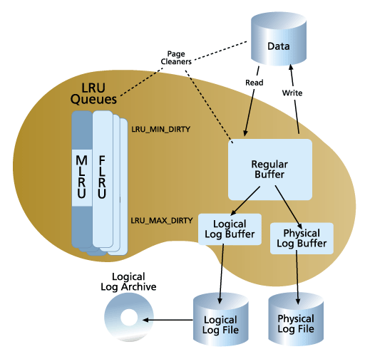 Conceptual illustration of Informix memory management