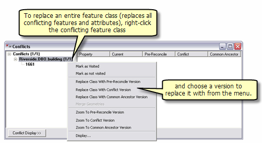 Replacing conflicting features at the class level