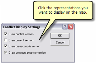 Choosing conflict display settings