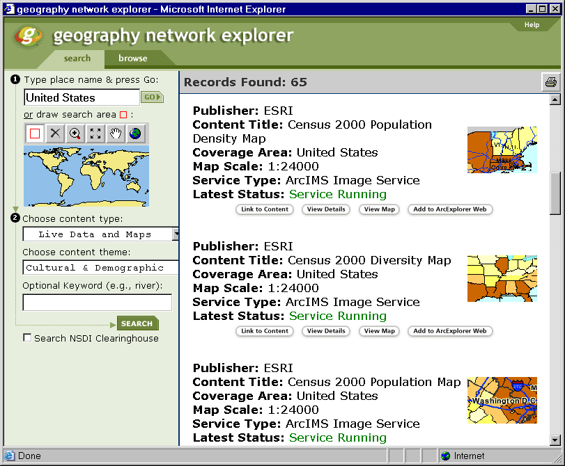 Geography Network Explorer