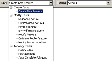 Current Task dropdown list