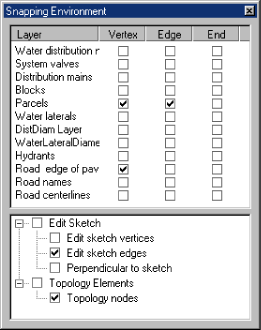 Snapping Environment dialog box