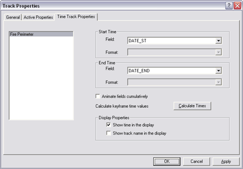 Time Layer Track Properties dialog box