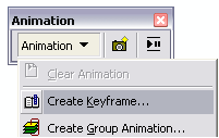 Accessing the Create Keyframe dialog