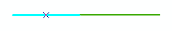 The line is split at a percentage along the line (45), from the start point