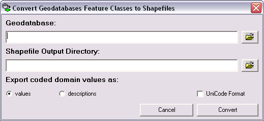 Convert Geodatabase Feature Classes to Shapefiles