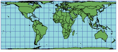 Illustration of Behrmann Equal Area Cylindrical projection