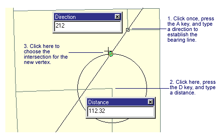 Using the Direction-Distance tool