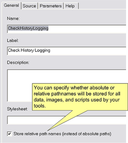Relative pathnames in tools