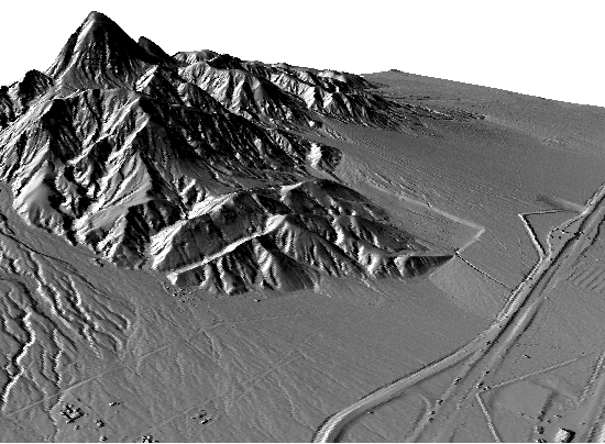 High resolution DEM with hillshade