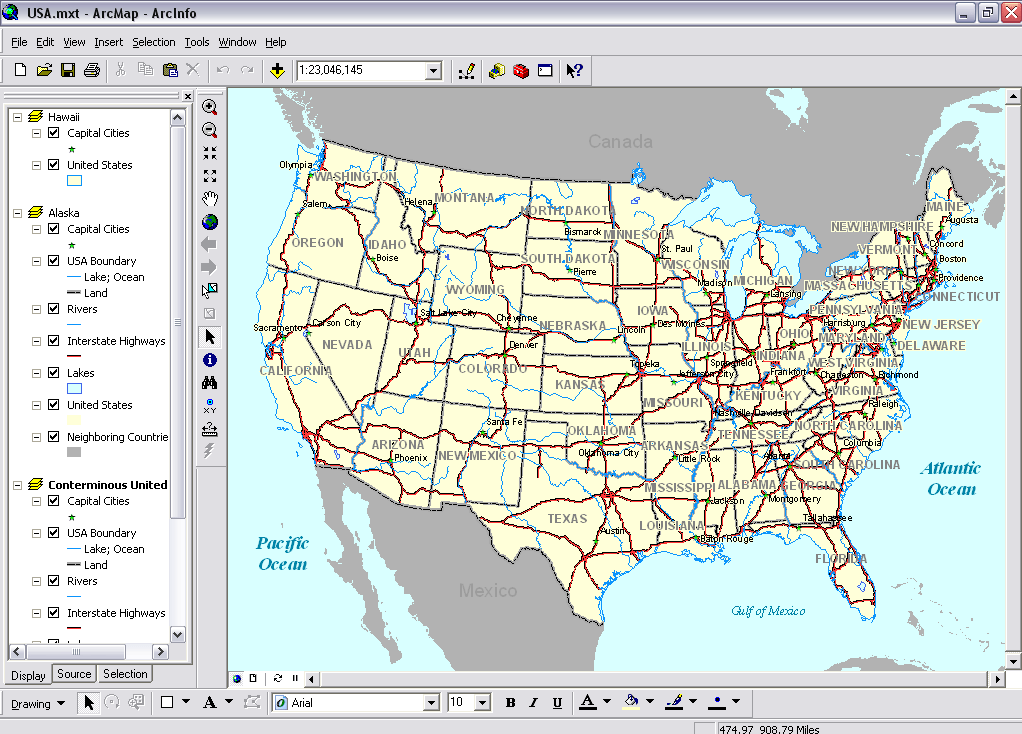 ArcMap data view