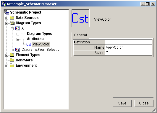 Attribute Constant - General tab