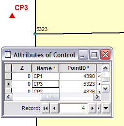 A control point is associated to a fabric point in the cadastral fabric