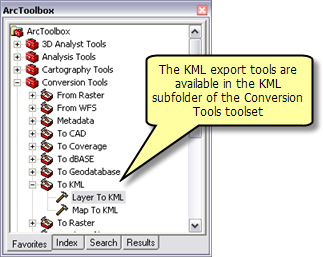 Run the Layer to KML geoprocessing tool from the ArcToolbox window