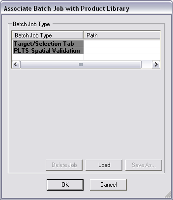 Associate Batch Job with Product Library dialog box