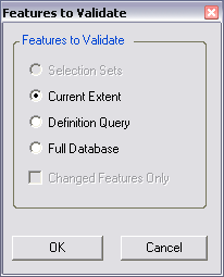 Features to Validate dialog box