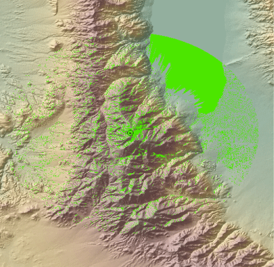 Radial visibility computed to produce a polygon shapefile