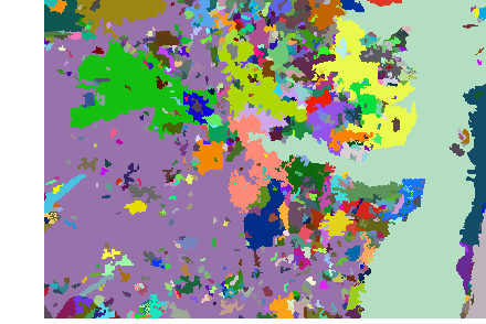 Small regions identified in the mask eliminated with Nibble