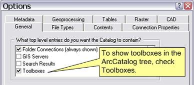 Show toolbox option in the catalog