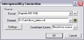 The Interoperability Connection dialog box