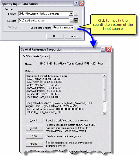 Specifying the input coordinate system