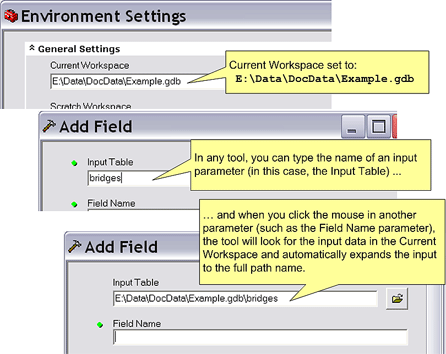 Setting and using the Current Workspace