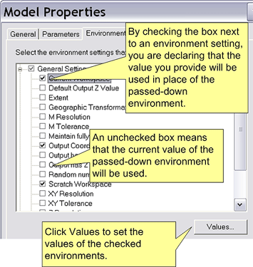 Setting model environments