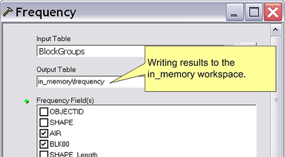 Using in_memory workspace