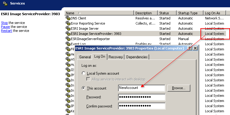 Service Provider service log on