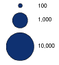 Representation of how proportional symbols appear in the TOC