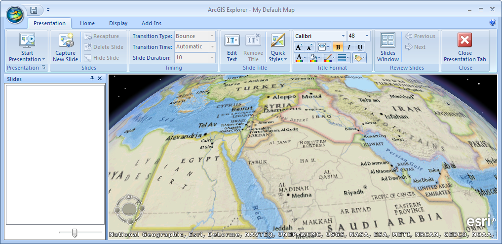 ArcGIS Explorer - Create and edit slides - Workflow