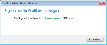 Ergebnisse des Grafikgeschwindigkeitstests