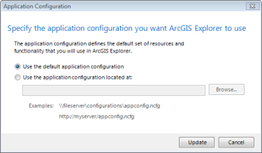 specify application configuration