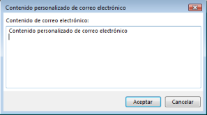 Cambiar contenido del correo electrónico