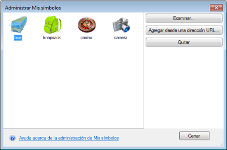 Cuadro de diálogo Administrar símbolos