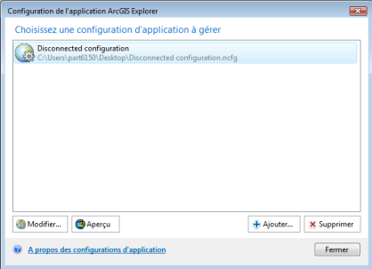 Gestionnaire de configuration d'application