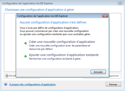 Nouvelle configuration d'application