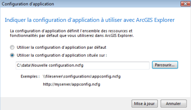 Définir la configuration d'application