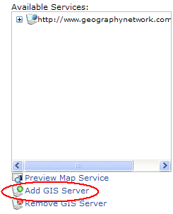 Adding a GIS server in Manager