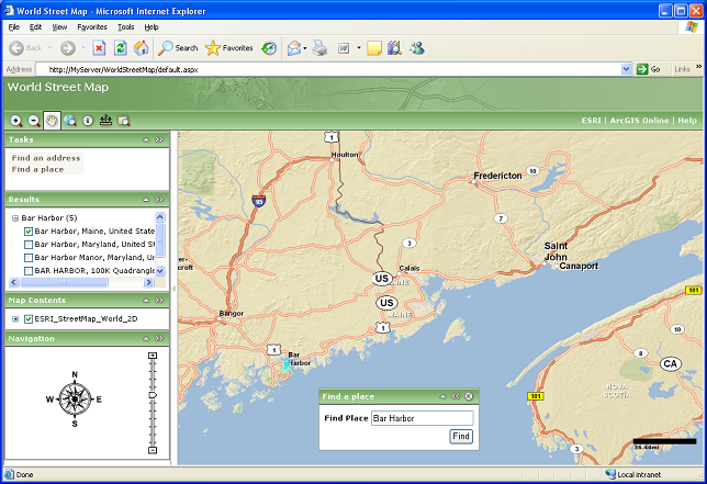 A Web Mapping Application that uses an ArcGIS Online service