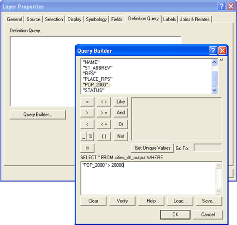 Setting a definition query